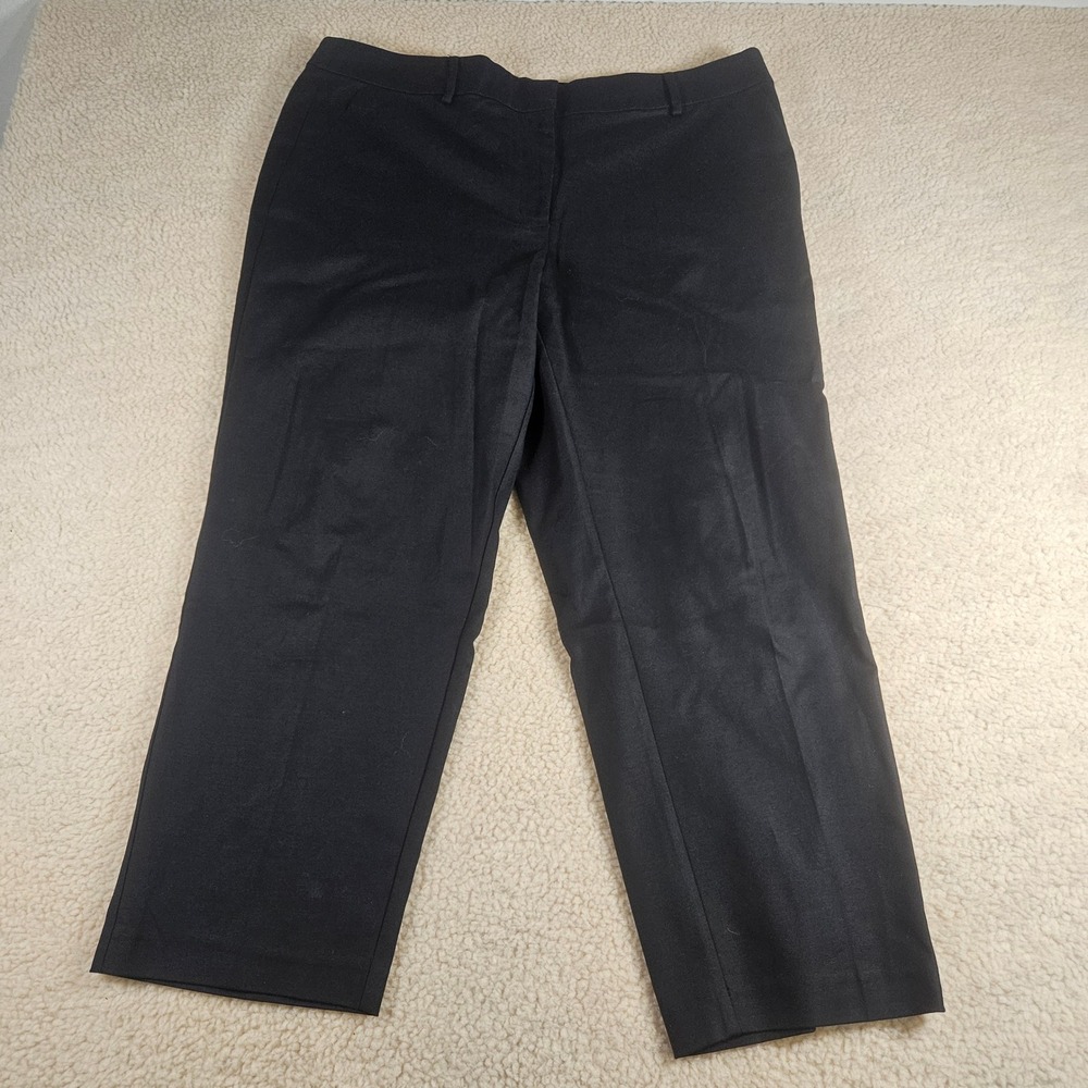 Loft Riviera Slim Pants Women 16 Black Curvy Fit Trousers Officecore Business